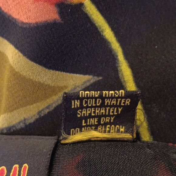 VINTAGE. Indian Tropical Fashion Floral Sleeveless Dress - Black and Red - Picture 7 of 8